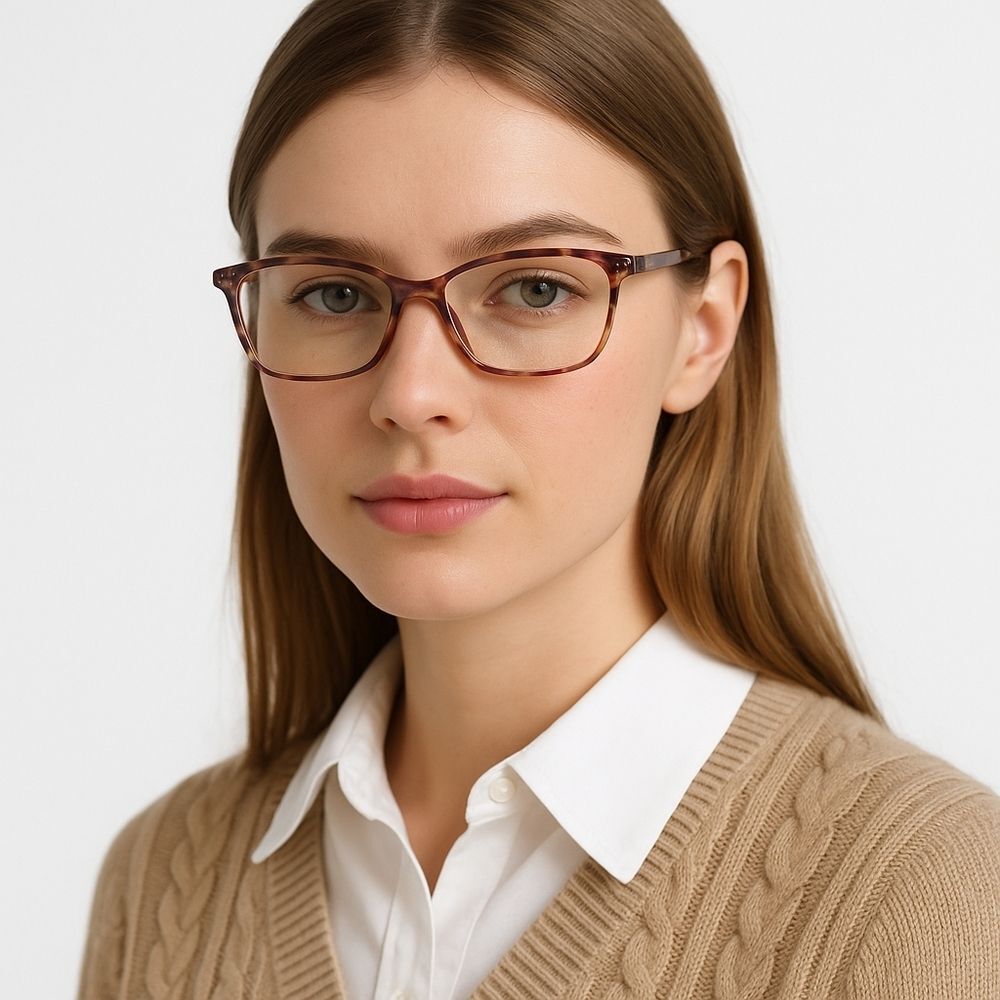Herofin Rectangular Tortoiseshell Purple Amber Reading Glasses +2.75 Lightweight